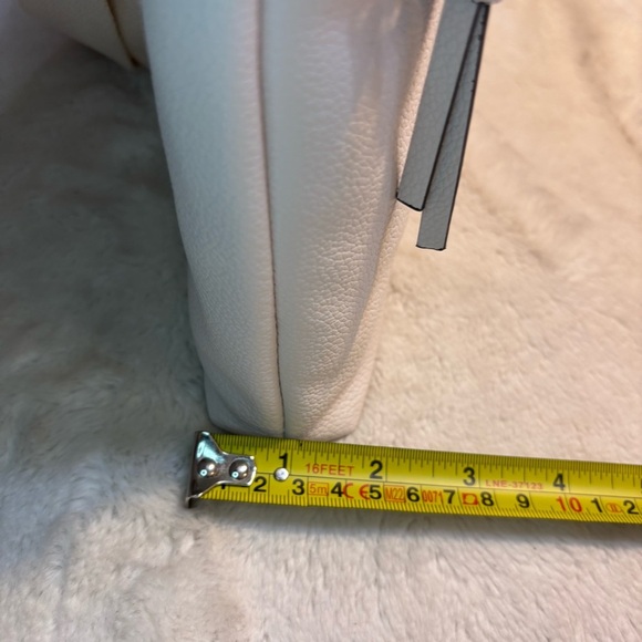 NWT Loume Crossbody Bag Cream Gold-Tone Hardwar Pebbled Faux Leather Nylon Strap - Picture 15 of 16